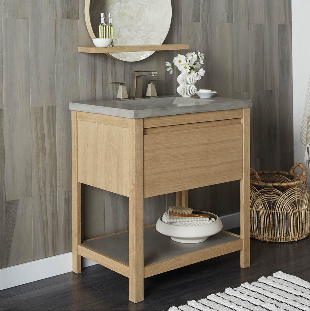 30'' Solace Vanity in Sunrise Oak with Ash Shelf