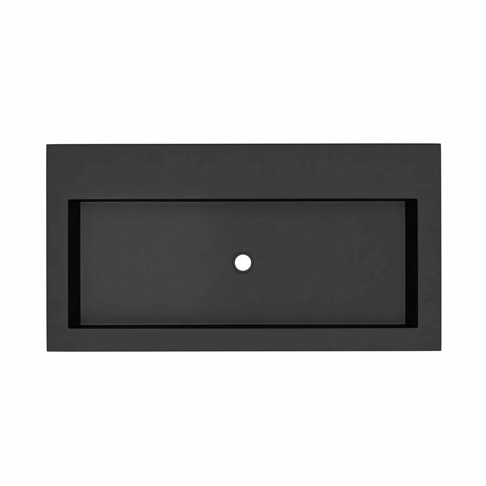 Trough 3619 Bathroom Sink in Ash-No Faucet Holes