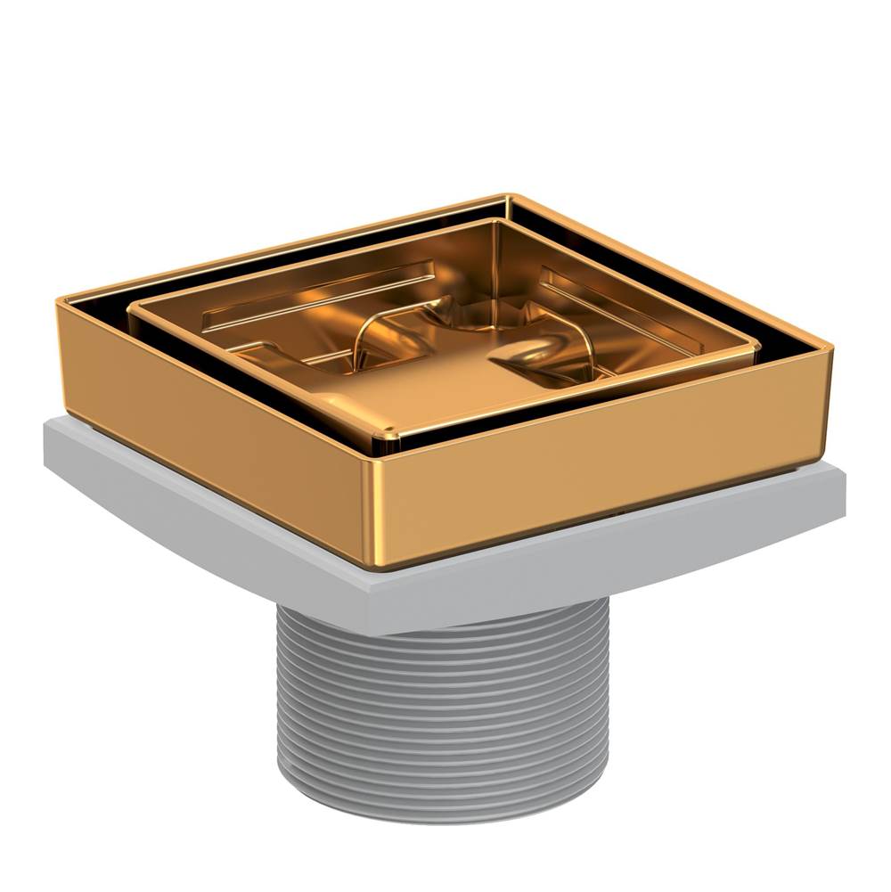 Newport Brass - 4'' Tile In Drain Throat - Aged Brass