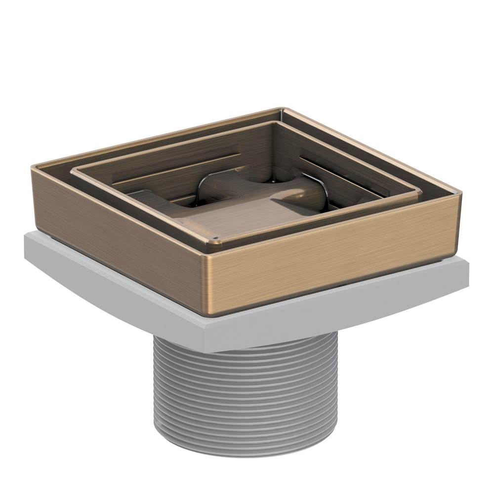 Newport Brass - 4'' Tile In Drain Throat - Antique Brass