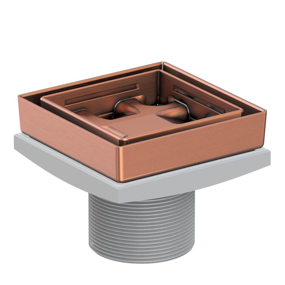 Newport Brass - 4'' Tile In Drain Throat - Antique Copper