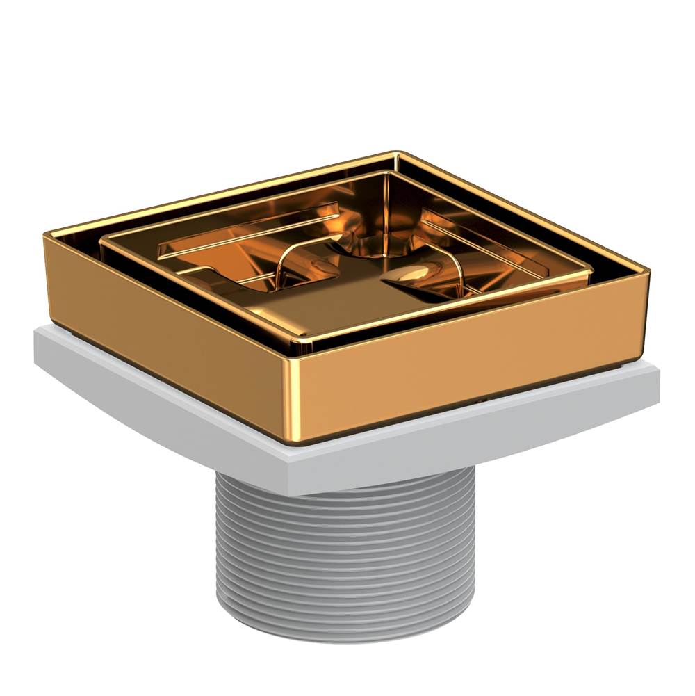 Newport Brass - 4'' Tile In Drain Throat - Polished Gold Pvd