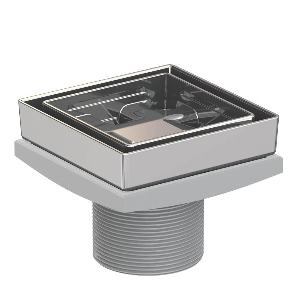 Newport Brass - 4'' Tile In Drain Throat - Polished Chrome
