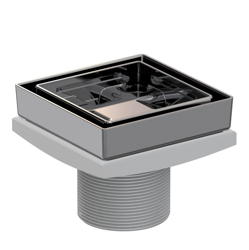 Newport Brass - 4'' Tile In Drain Throat - Midnight Chrome