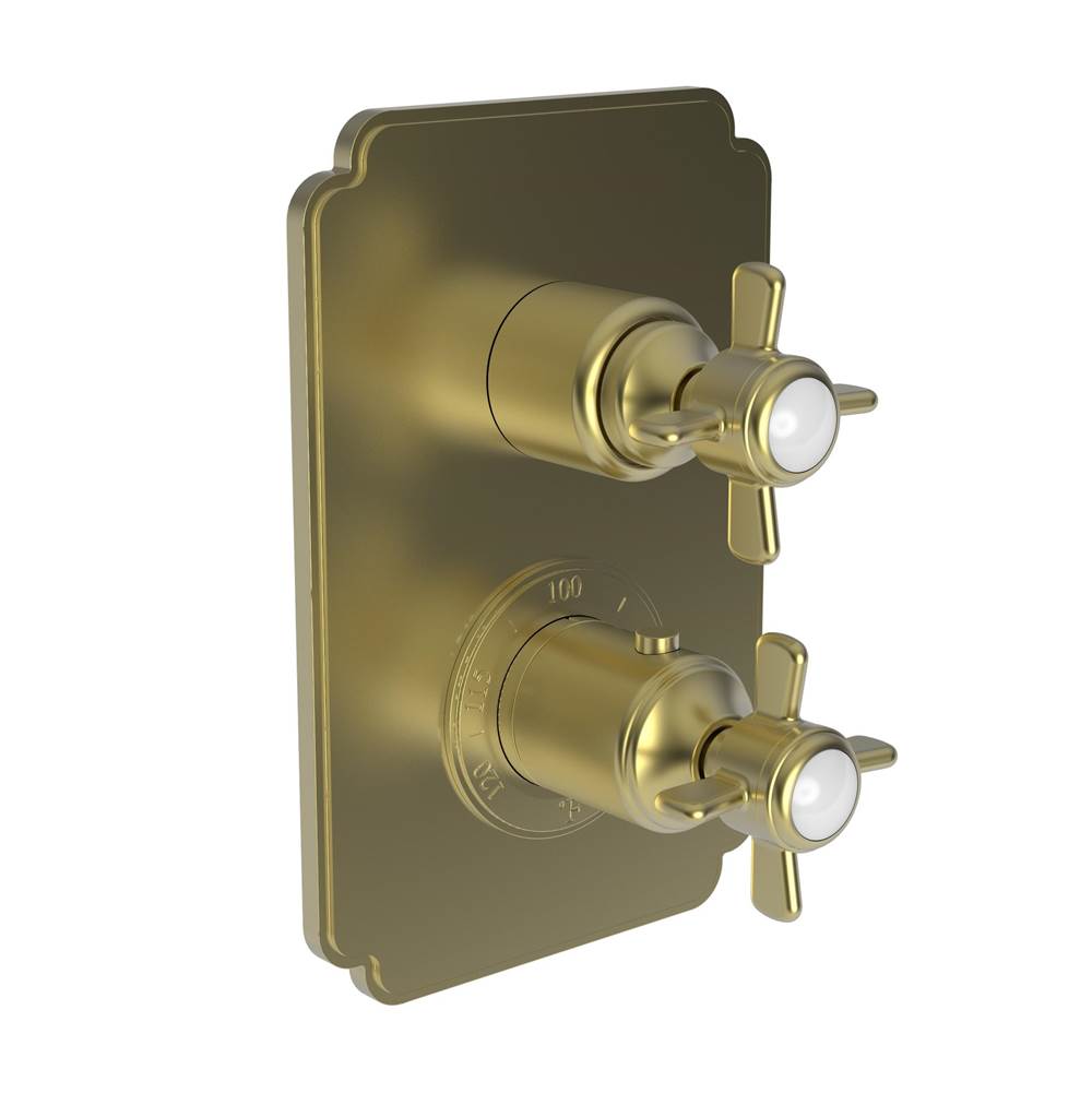 Newport Brass - Fairfield 1/2'' Square Thermostatic Trim Plate with Handle - Satin Brass Pvd