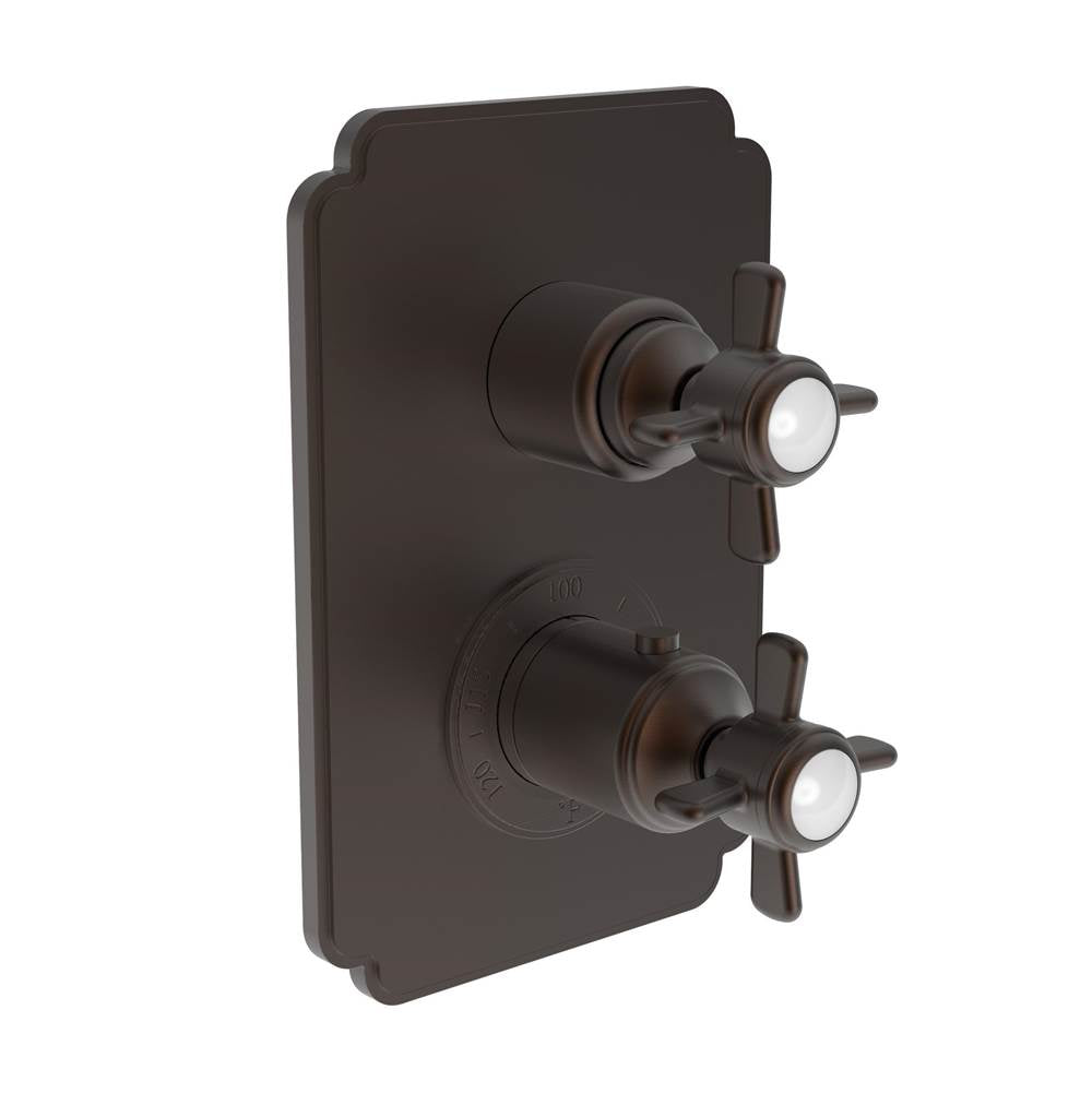 Newport Brass - Fairfield 1/2'' Square Thermostatic Trim Plate with Handle - English Bronze