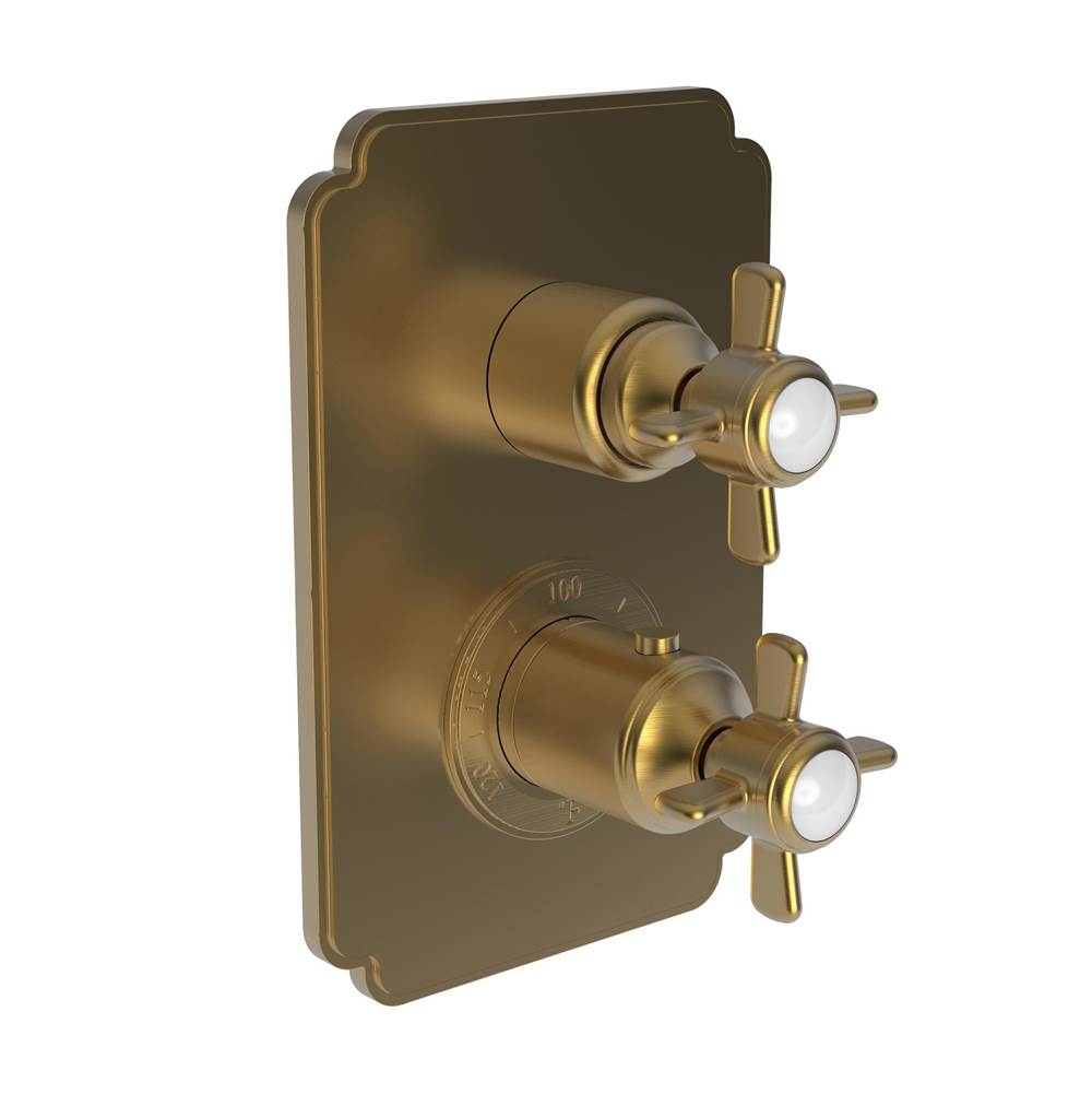 Newport Brass - Fairfield 1/2'' Square Thermostatic Trim Plate with Handle - Satin Bronze Pvd