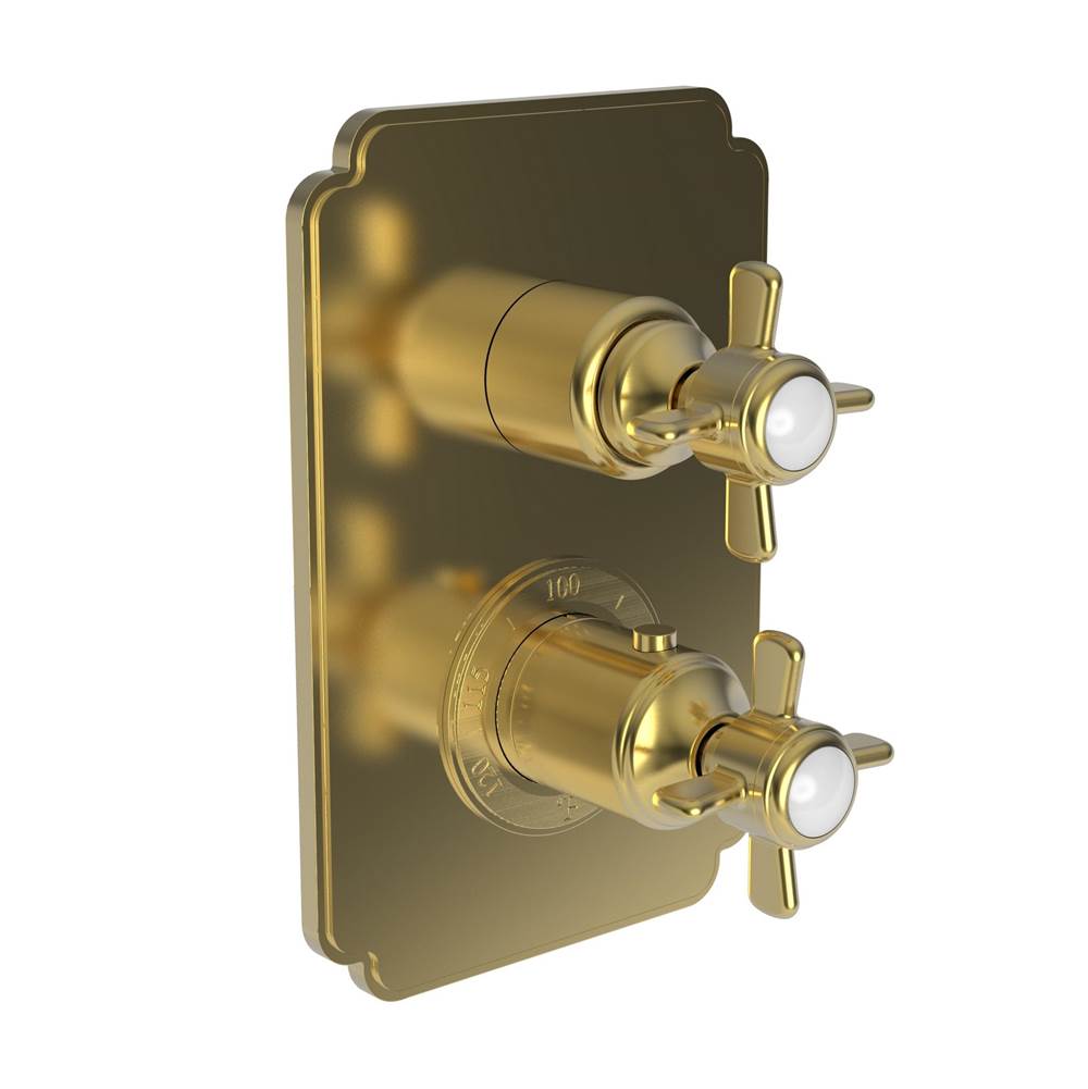 Newport Brass - Fairfield 1/2'' Square Thermostatic Trim Plate with Handle - Polished Nickel