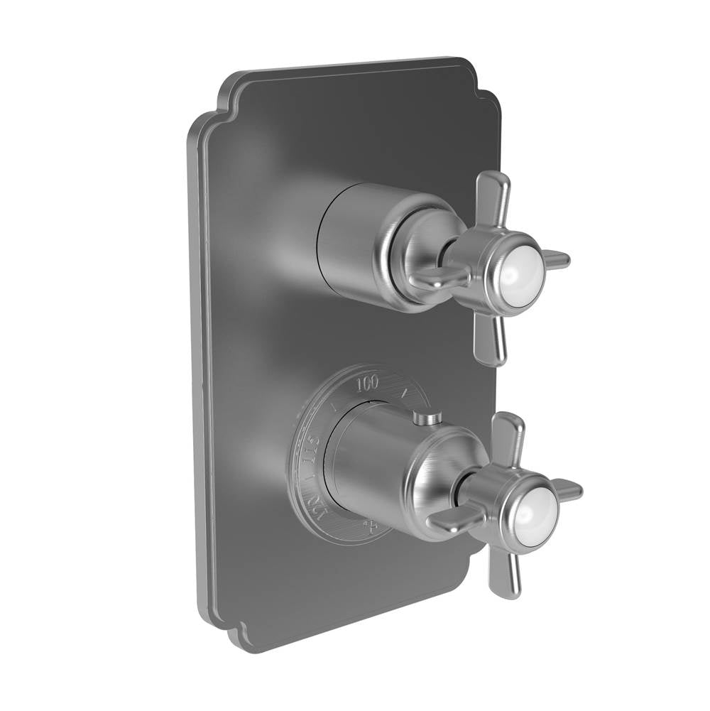 Newport Brass - Fairfield 1/2'' Square Thermostatic Trim Plate with Handle - Stainless Steel Pvd