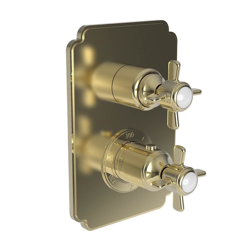 Newport Brass - Fairfield 1/2'' Square Thermostatic Trim Plate with Handle - Polished Gold Pvd