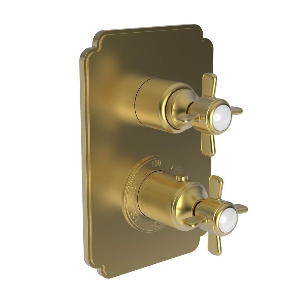 Newport Brass - Fairfield 1/2'' Square Thermostatic Trim Plate with Handle - Satin Gold Pvd