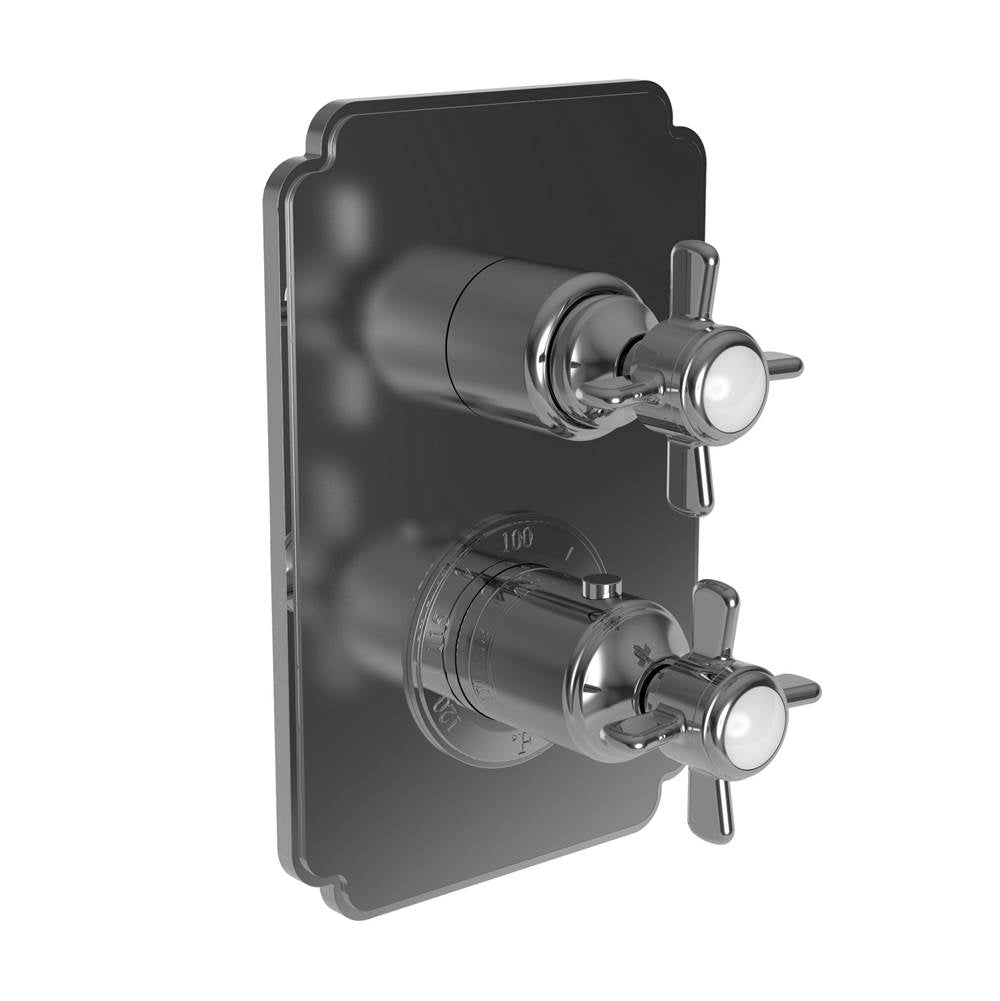 Newport Brass - Fairfield 1/2'' Square Thermostatic Trim Plate with Handle - Polished Chrome