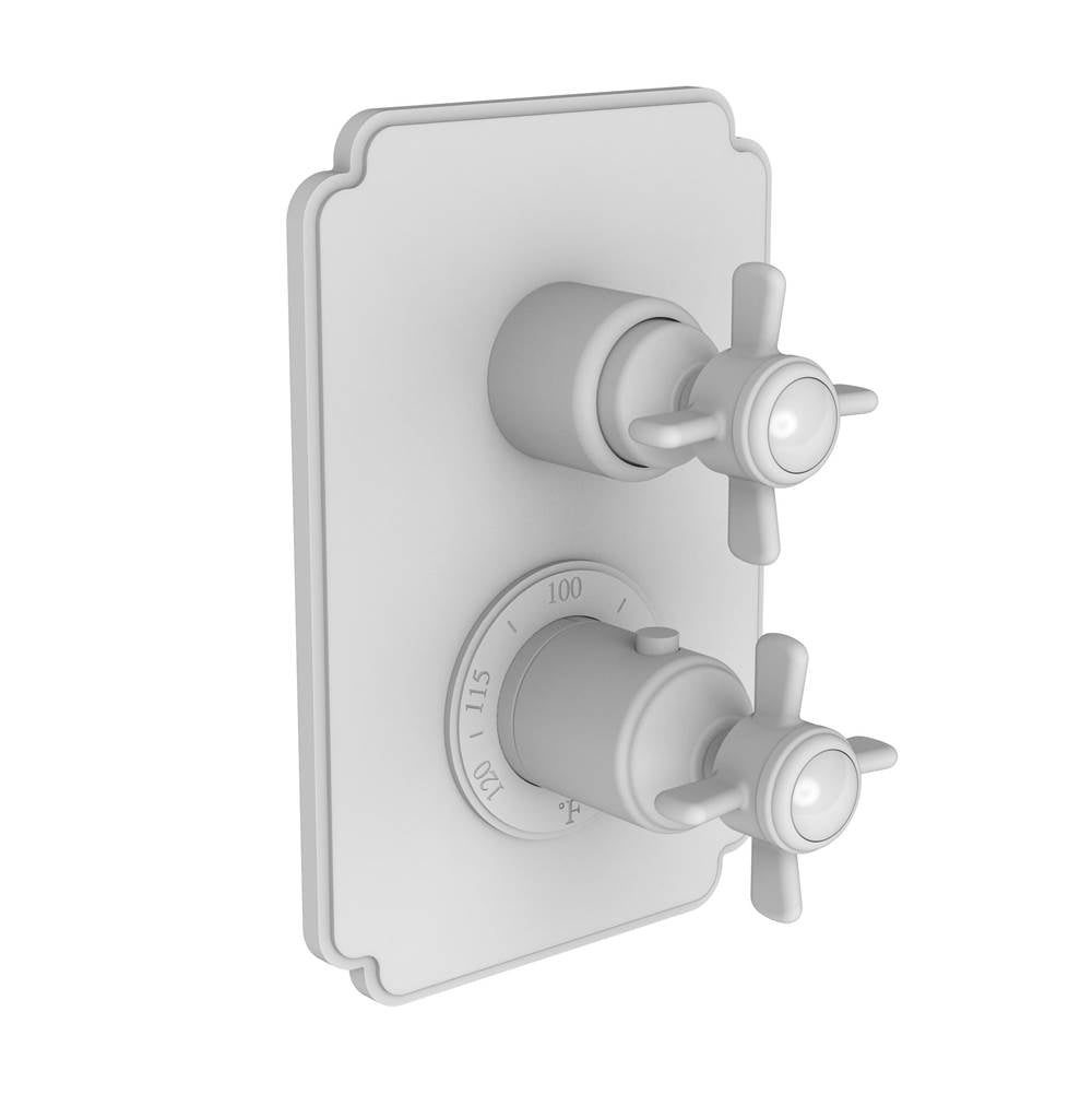 Newport Brass - Fairfield 1/2'' Square Thermostatic Trim Plate with Handle - Matte White