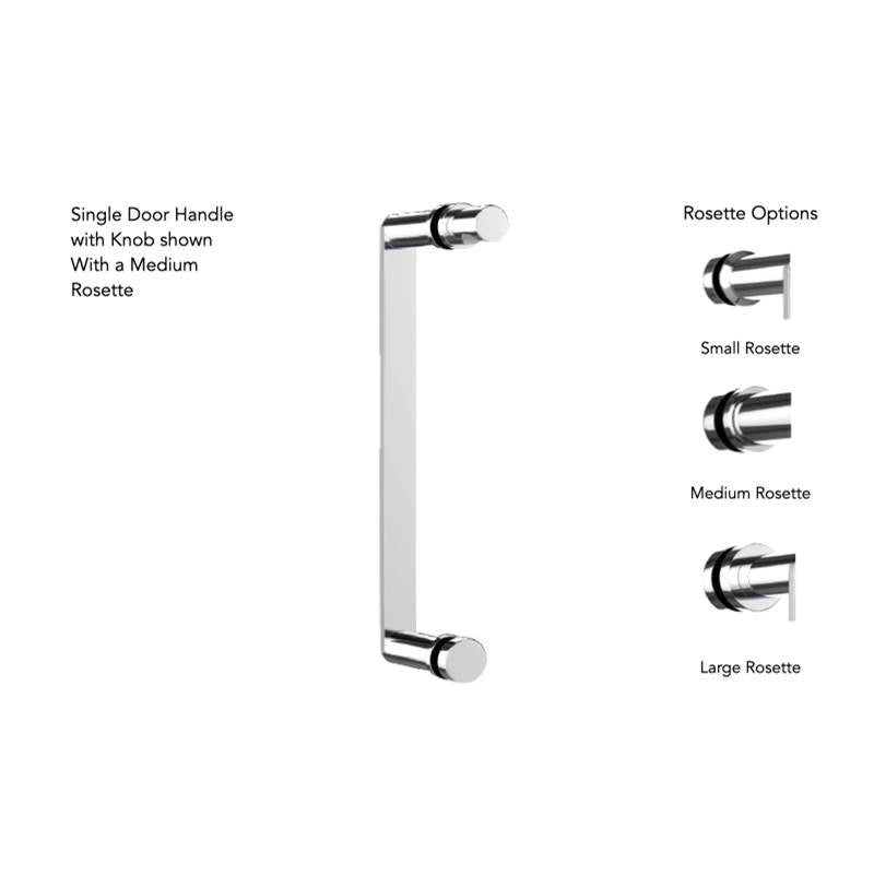 Neelnox - Collection BEAUMONT 18'' Single Door Handle with Knob Large Rosette Finish: Matte White - Matte White