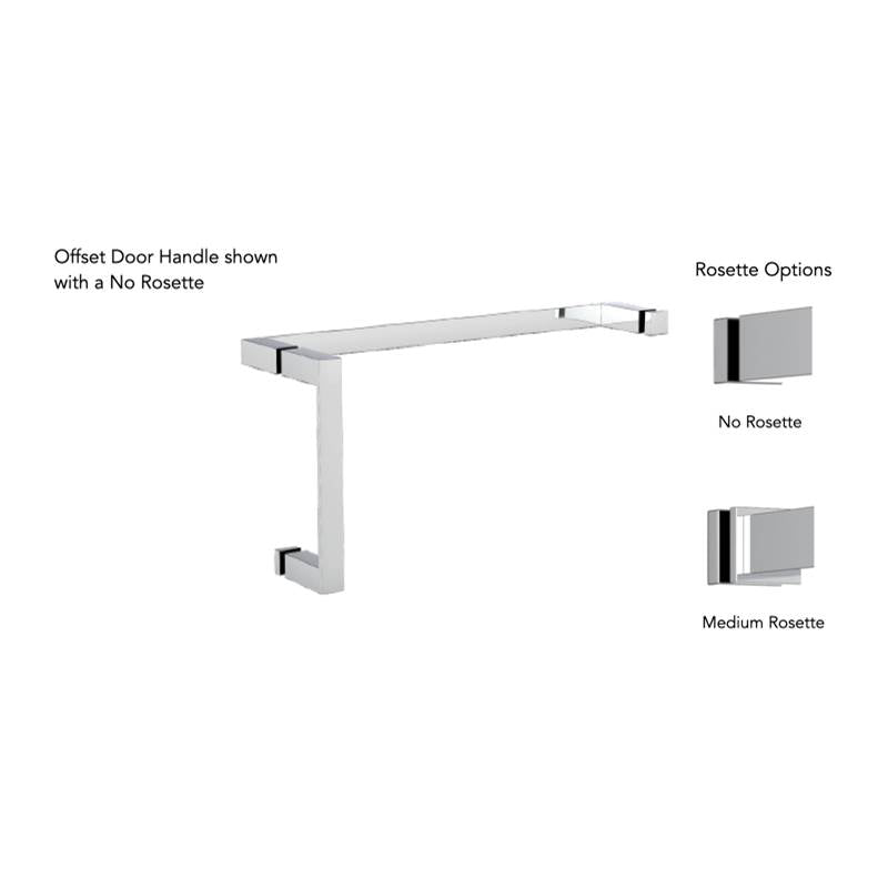 Neelnox - Collection GRANDE 6X24'' Shower Door Handle Medium Rosette Finish: Matte White - Matte White