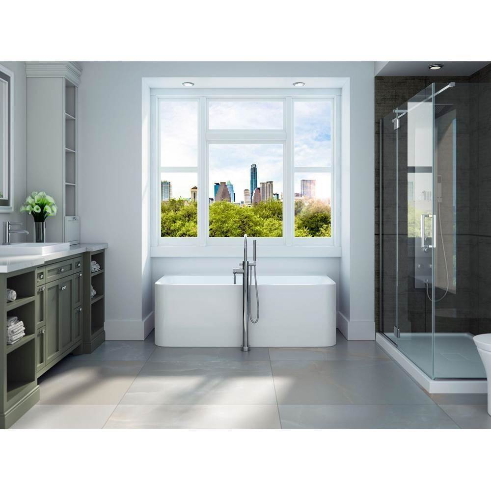 Neptune Rouge - Freestanding One Piece BELGRADE 32x66, Mass-Air, with Chrome Drain, White - White