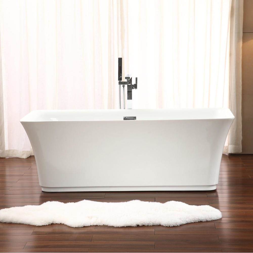 Neptune Rouge - Freestanding One Piece LONDON 30x60, Chrome Drain, White - White