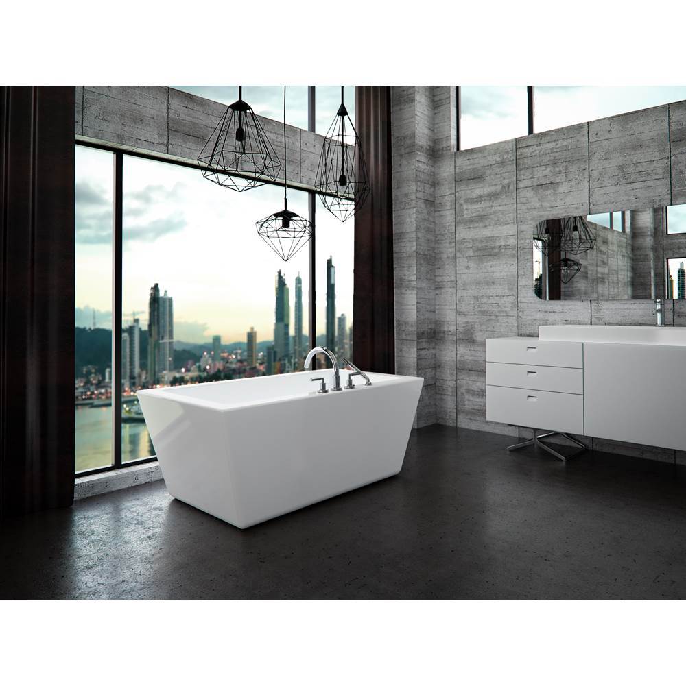 Neptune Rouge - Freestanding One Piece AMAZE 32x60, Rectangle, Rouge-Air, Chrome Drain, White - White