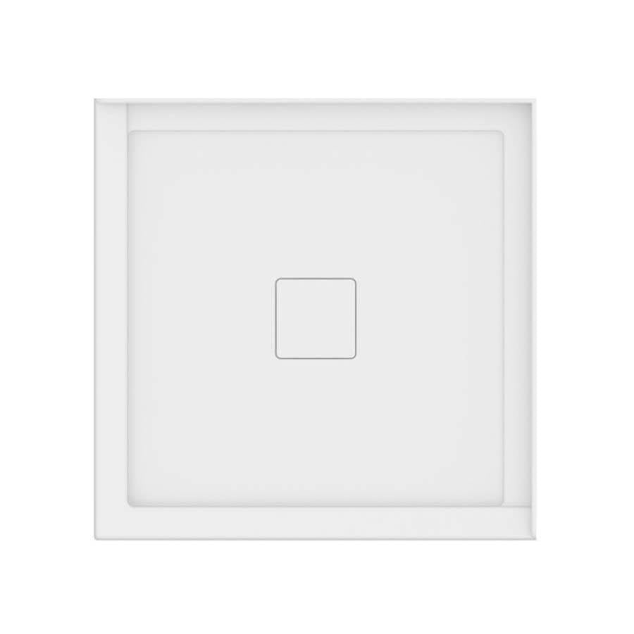 Neptune Rouge - ROUGE shower base 36x36, Central Drain, with tiling flange 2 sides, White - White