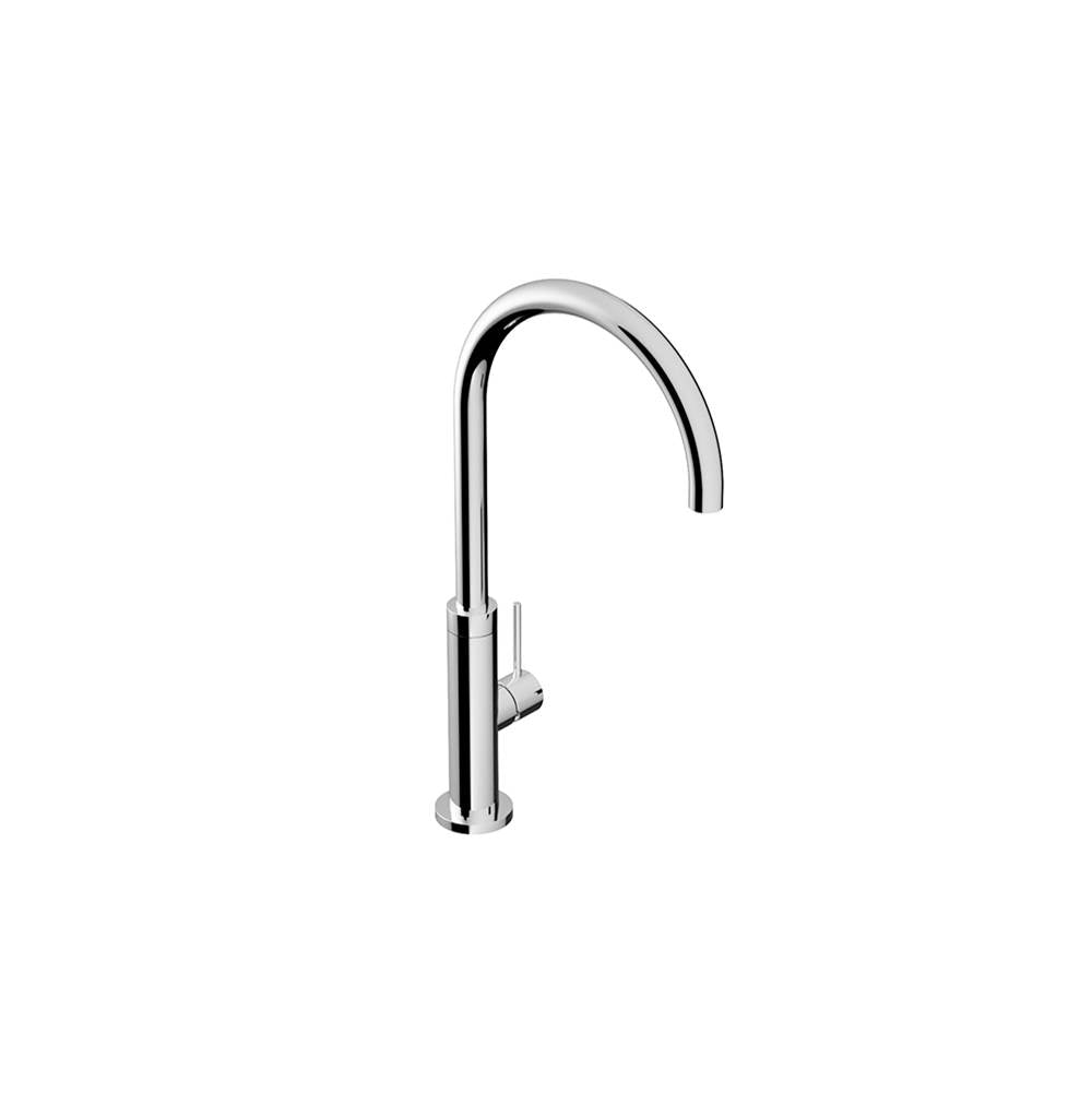 Outdoor Shower - 'Waterline'' Hot & Cold Single Handle Faucet with Swivel Spout (single hole installation) - Satin