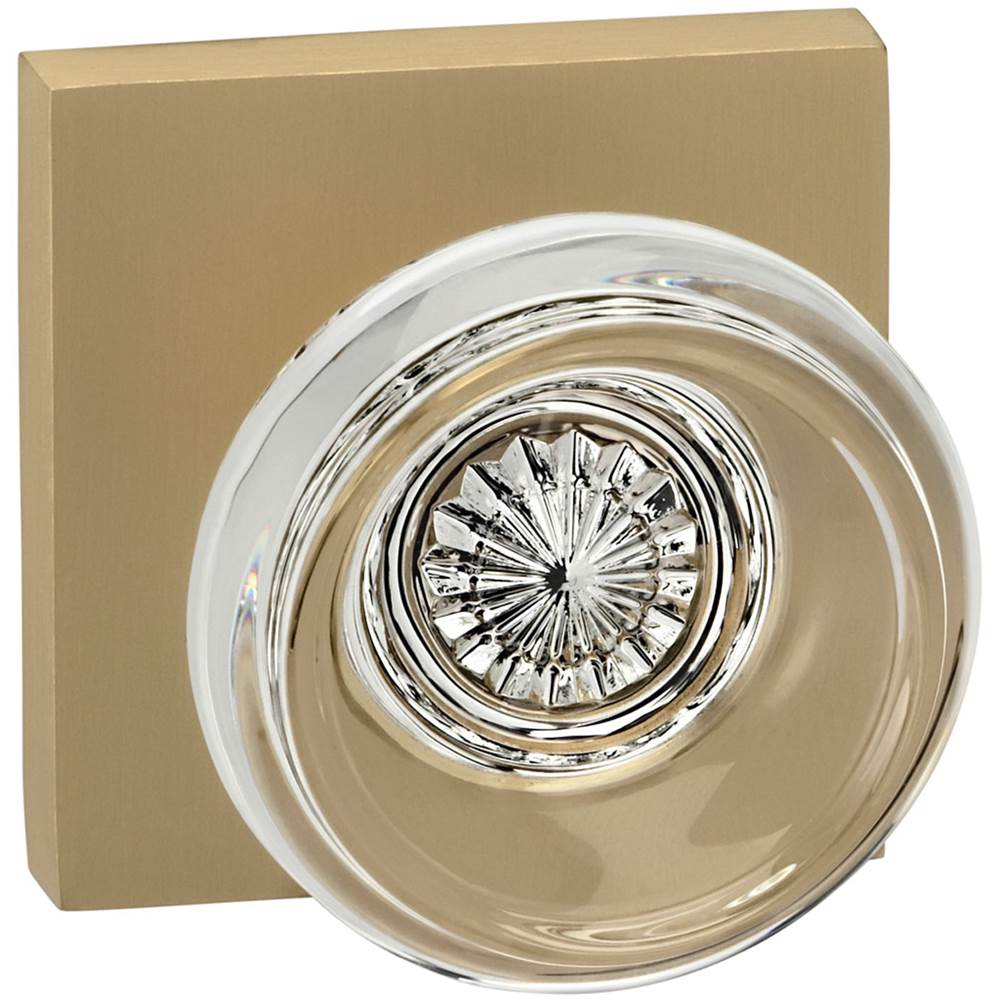 OMNIA - Glass.Kn,Sq.Rose, S.D. US5 - Lacquered Antique Brass