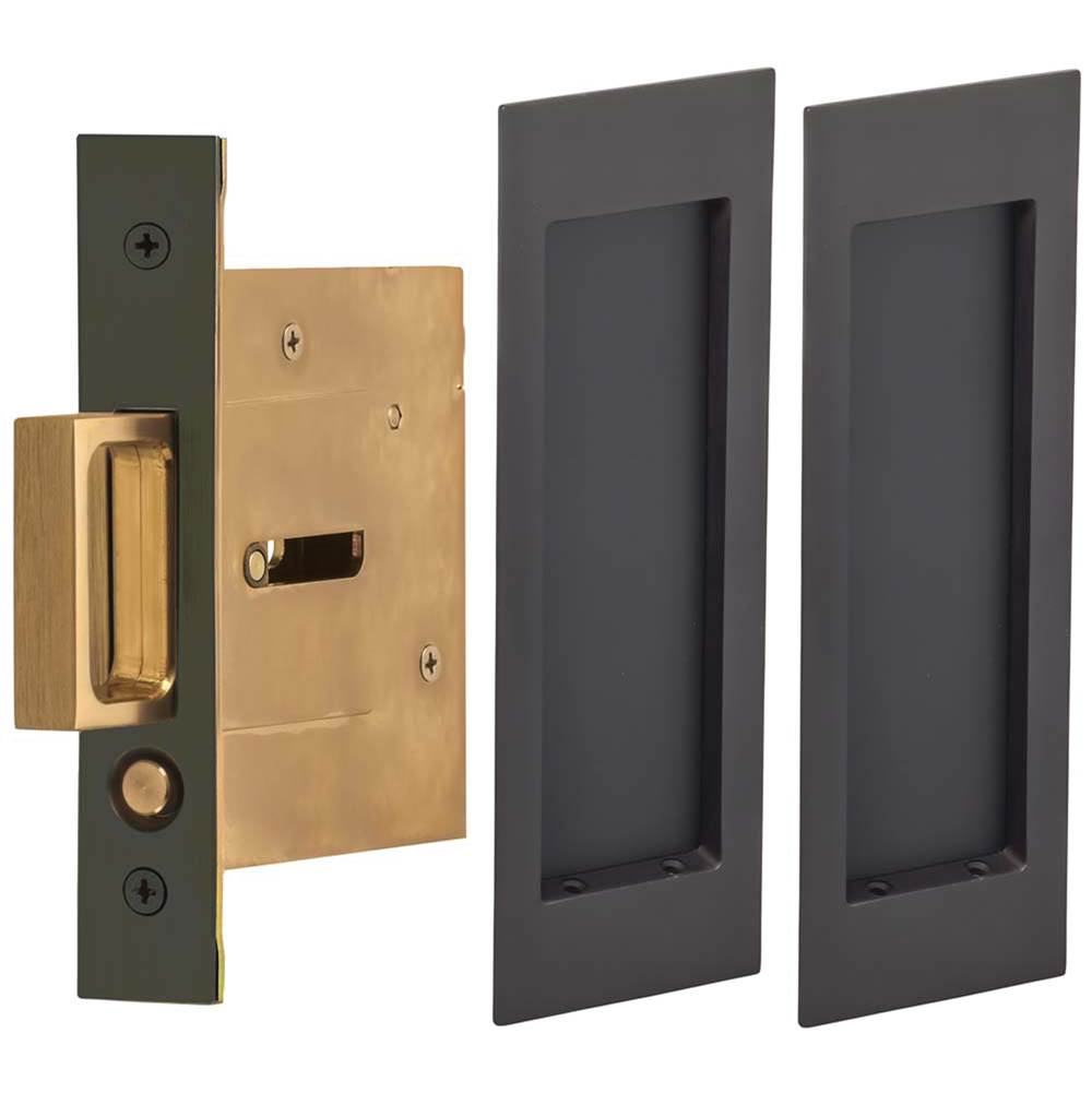 OMNIA - Pocket Door Lockset ''N'' US10B - Lacquered Oil Rubbed Black