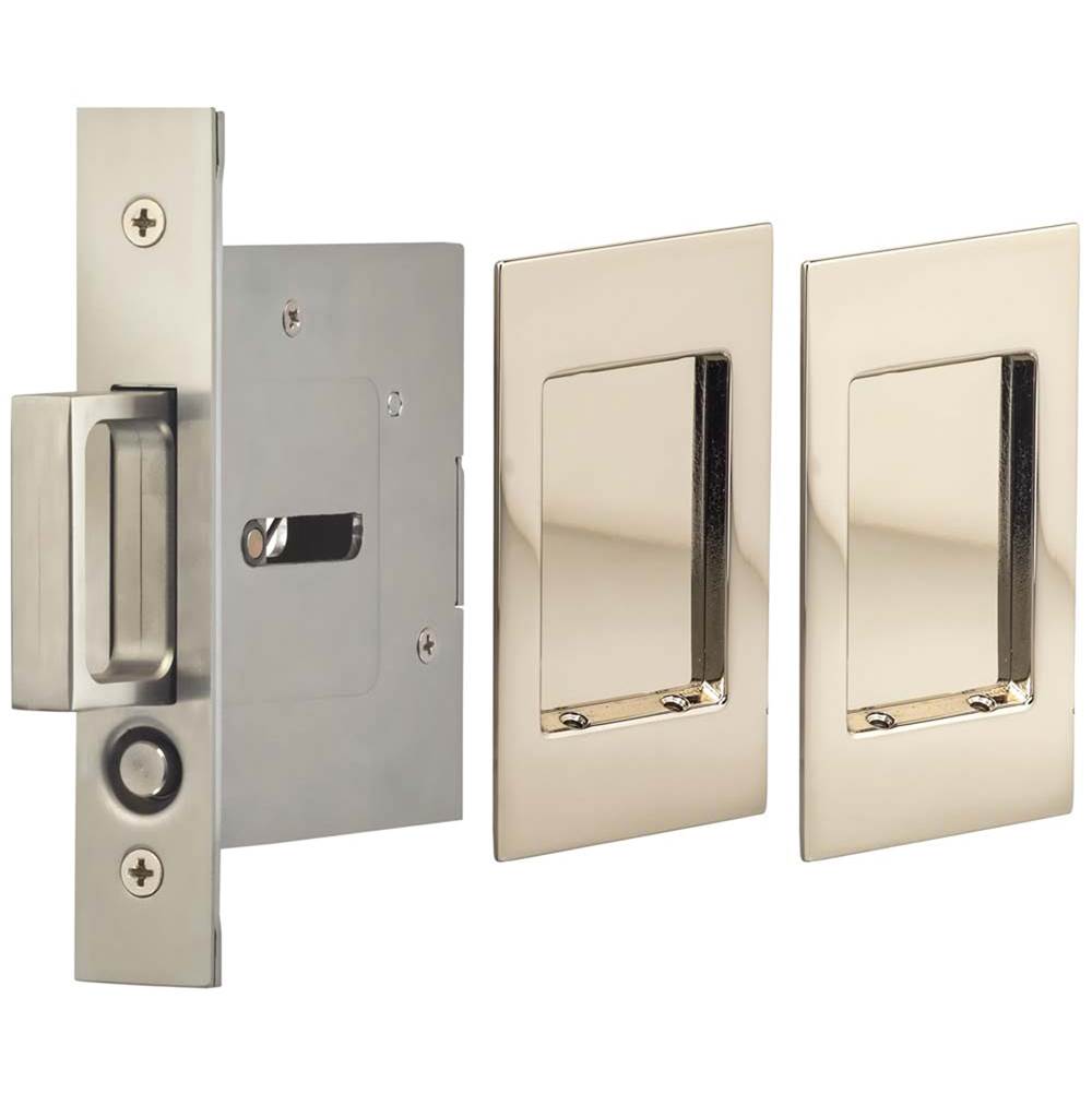 OMNIA - Pocket Door Lockset US14 - Lacquered Polished Nickel Plated