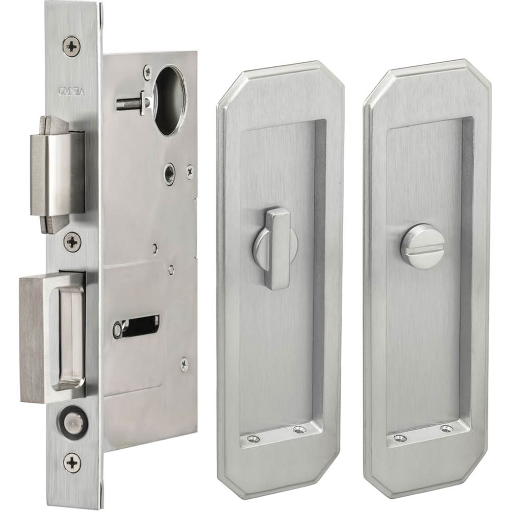 OMNIA - Pocket Door Lockset US26D - Satin Chrome Plated