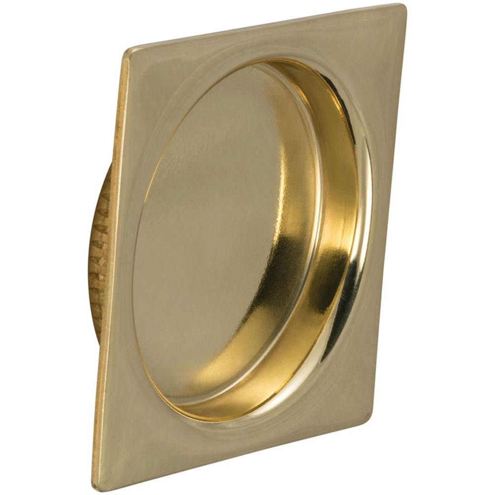 OMNIA - 2-3/16'' Square Flush Pull US3 - Lacquered Polished Brass
