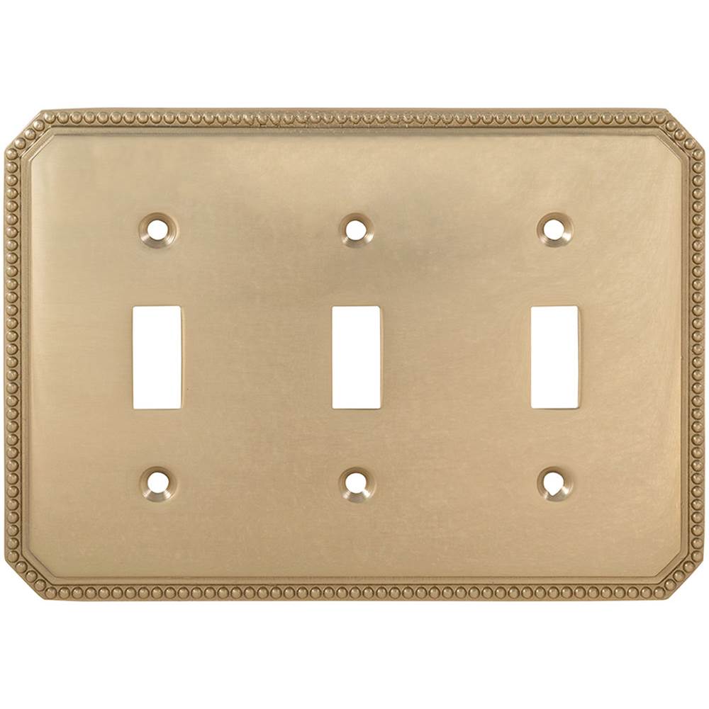 OMNIA - Triple Toggle Switchplate Sb - Lacquered Shaded Bronze