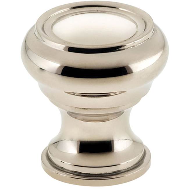 OMNIA - 1'' Dia Cabinet Knob US14 - Lacquered Polished Nickel Plated