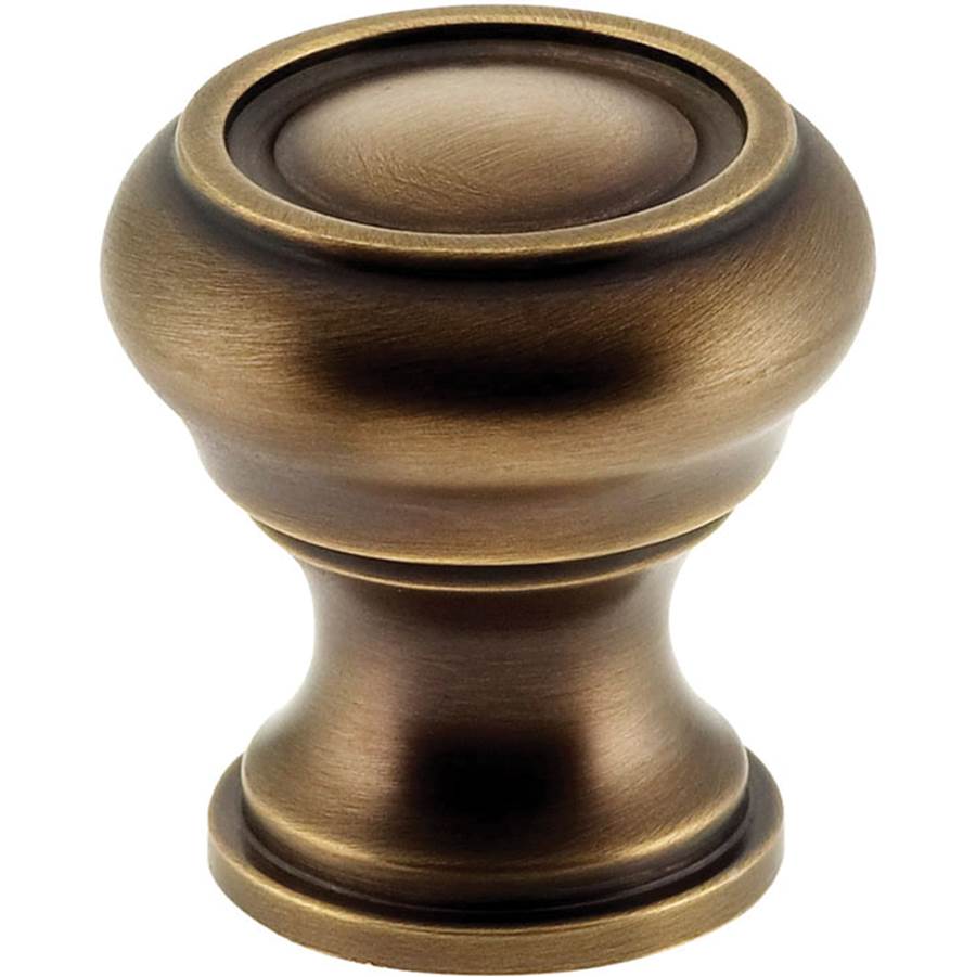 OMNIA - 1 1/4'' Dia Cabinet Knob US5 - Lacquered Antique Brass