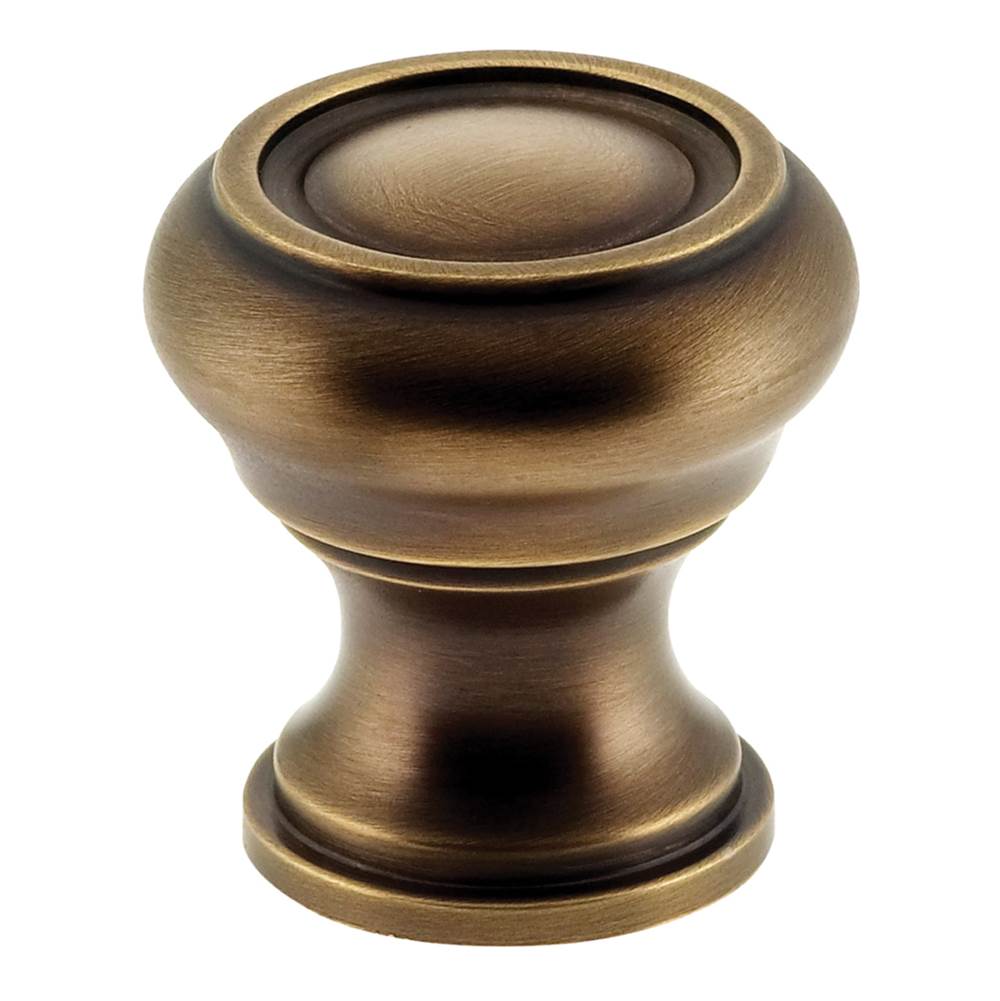OMNIA - 1 1/2'' Dia Cabinet Knob US5 - Lacquered Antique Brass