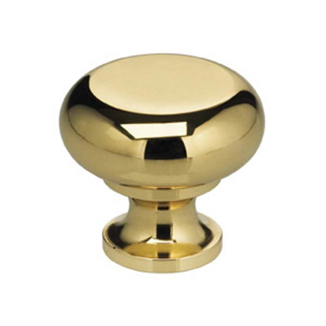 OMNIA - 1-7/32'' Dia. Cabinet Knob US3 - Lacquered Polished Brass