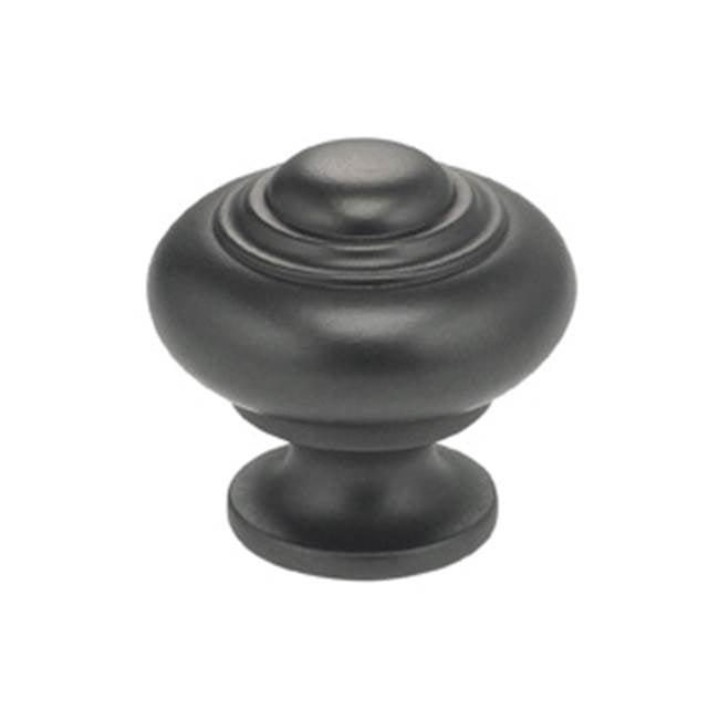 OMNIA - 1'' Dia. Cabinet Knob US10B - Lacquered Oil Rubbed Black