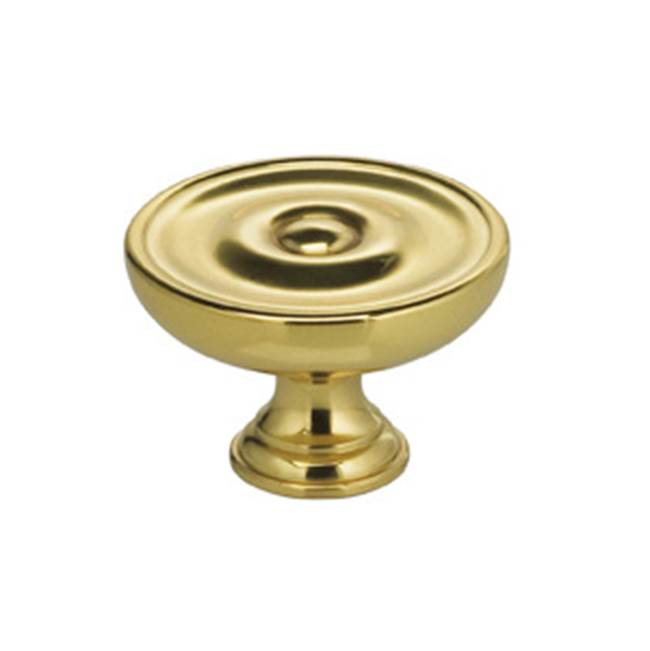 OMNIA - 1-3/16'' Dia. Cabinet Knob US3 - Lacquered Polished Brass