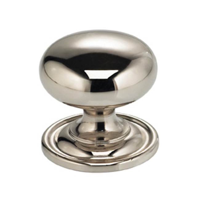 OMNIA - 1-9/16'' Dia. Cabinet Knob US14 - Lacquered Polished Nickel Plated