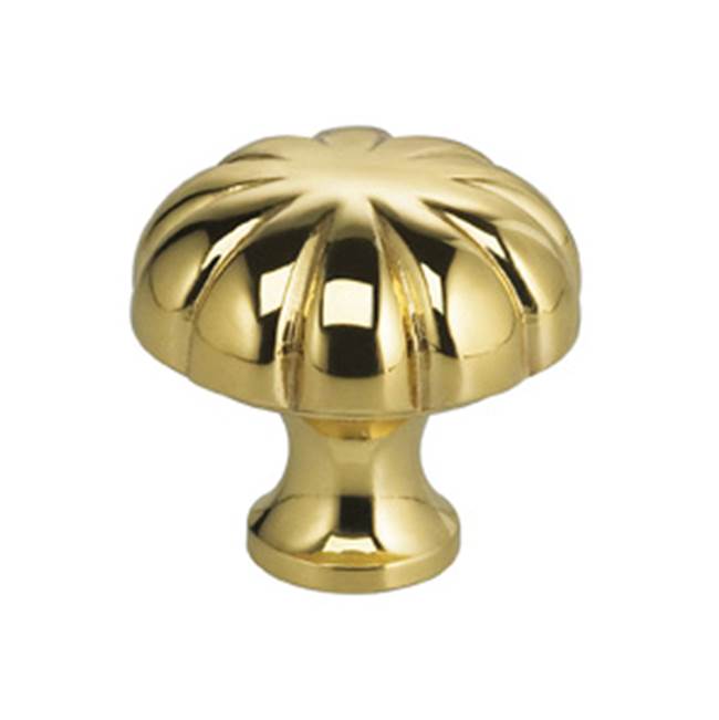 OMNIA - 1-1/4'' Dia. Cabinet Knob US3 - Lacquered Polished Brass
