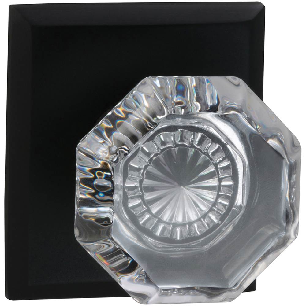 OMNIA - Glass.Kn,Rect Rose,Pass. US10B - Lacquered Oil Rubbed Black