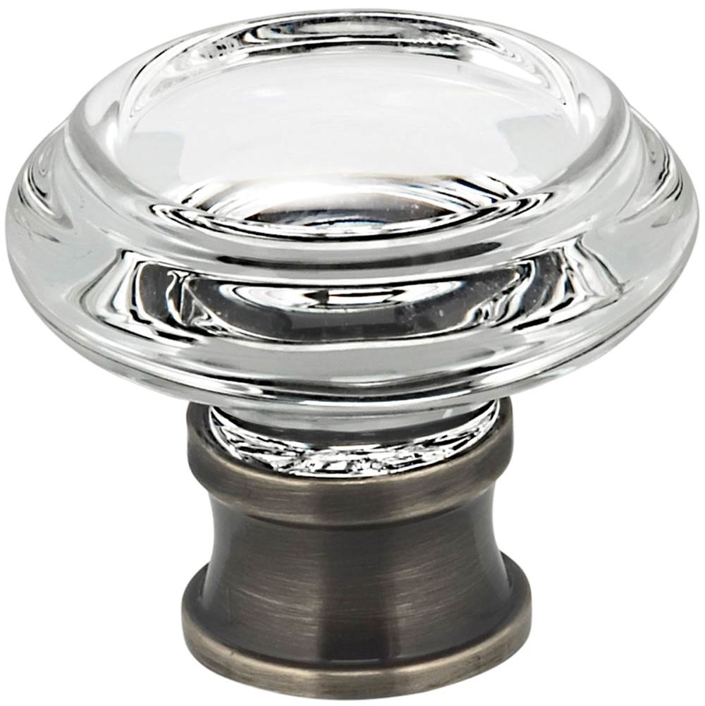 OMNIA - Trad. Glass Cabinet Knob US4 - Lacquered Satin Brass