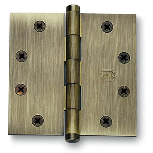 OMNIA - 4.5'' Button Tip Hinge US4 - Lacquered Satin Brass