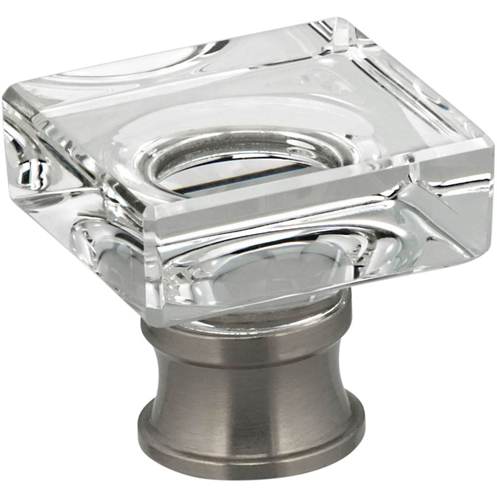 OMNIA - Square Glass Cabinet Knob US4 - Lacquered Satin Brass