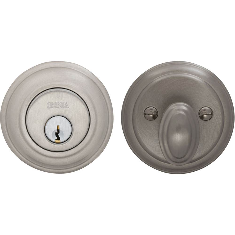 OMNIA - Colonial Deadbolt Set US15 - Lacquered Satin Nickel Plated