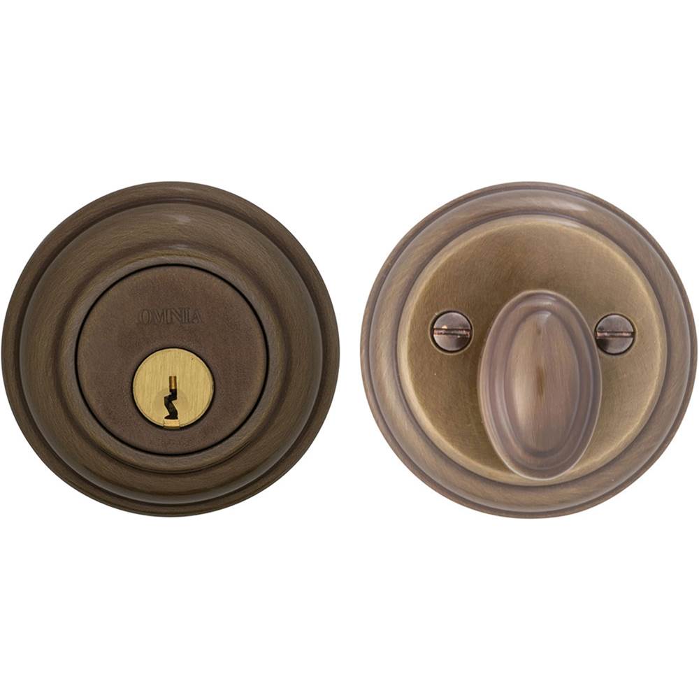 OMNIA - Colonial Deadbolt Set Sb - Lacquered Shaded Bronze