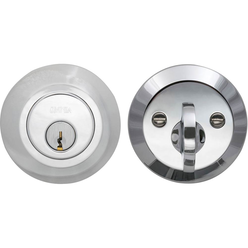 OMNIA - Modern Deadbolt Set US26 - Polished Chrome Plated