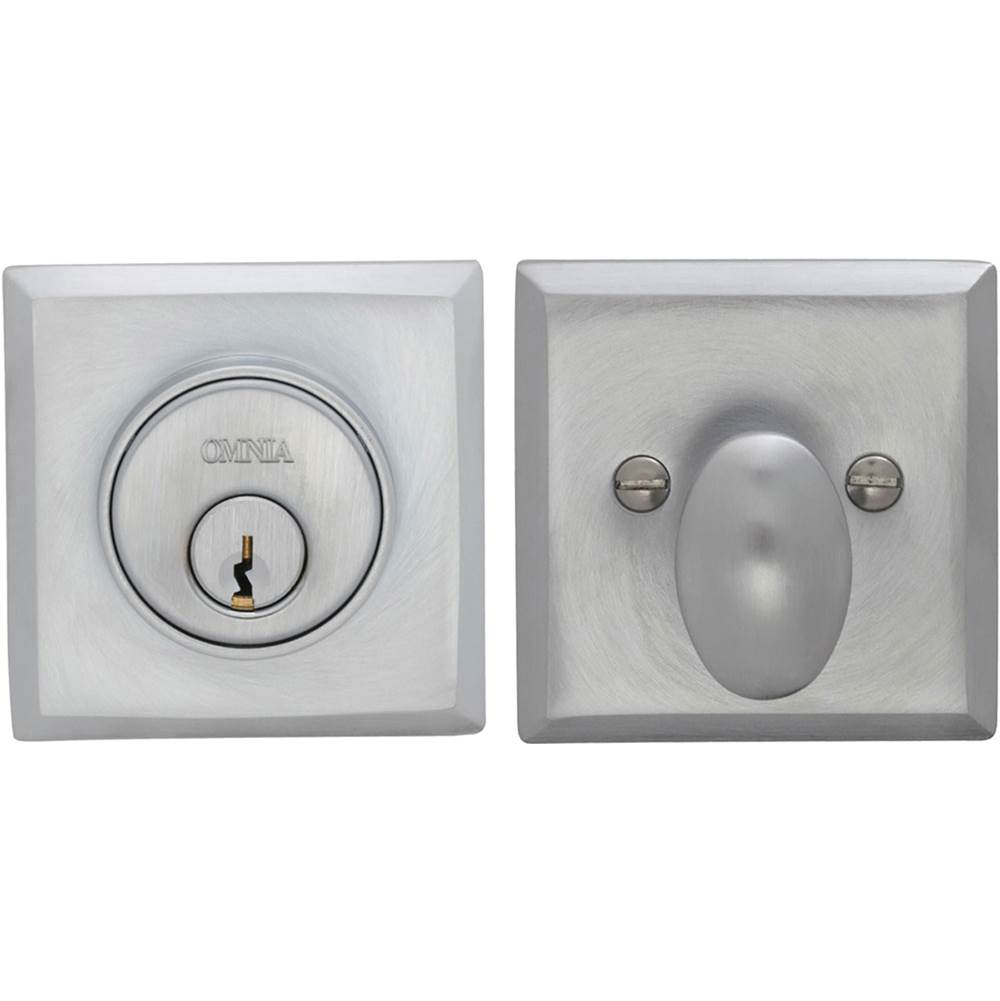 OMNIA - Rectangular Deadbolt Set US26D - Satin Chrome Plated