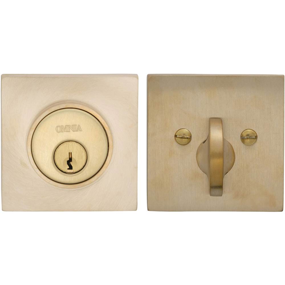 OMNIA - Square Deadbolt Set US4A - Unlacquered Satin Brass