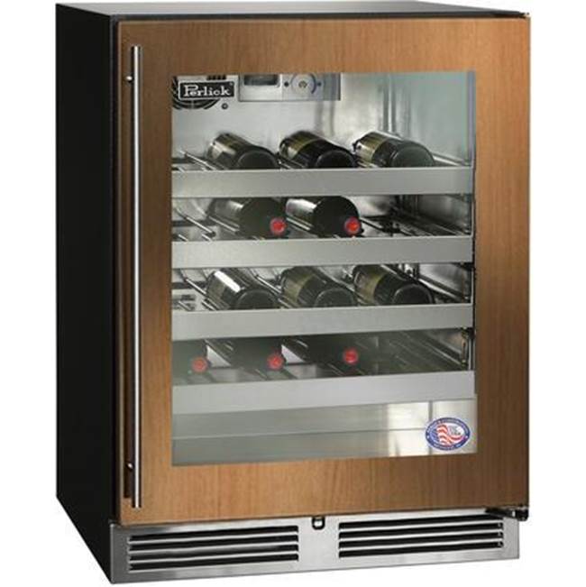 Perlick - 24'' ADA-Compliant Indoor Wine Reserve with Fully Integrated Panel-Ready Glass Door, Hinge Right