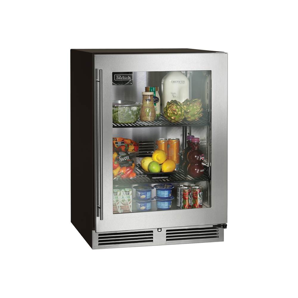 24'' ADA-Compliant Indoor Refrigerator with Fully Integrated Panel-Ready Glass Door, Hinge Left