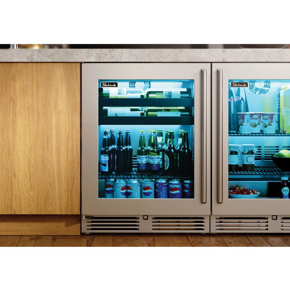 Signature Series Shallow Depth 18'' Depth Outdoor Beverage Center with Fully Integrated Panel-Ready Solid Door, Hinge Left